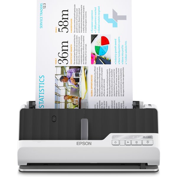 Epson DS-C490 Scanner Con ADF + Alimentatore Di Fogli 600 X 600 DPI A4 Nero, Bianco-image