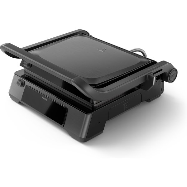 Philips Serie 7000 Grill Elettrico Bistecchiera, 2200W, Apertura 180°, Piastre Rimovibili, Termometro Cottura HD6307/70-image