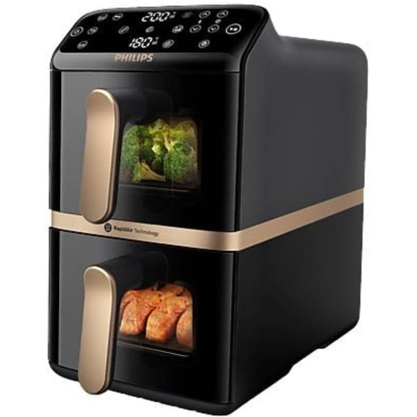Philips Serie 4000 Airfryer Con Doppio Cestello Verticale-image