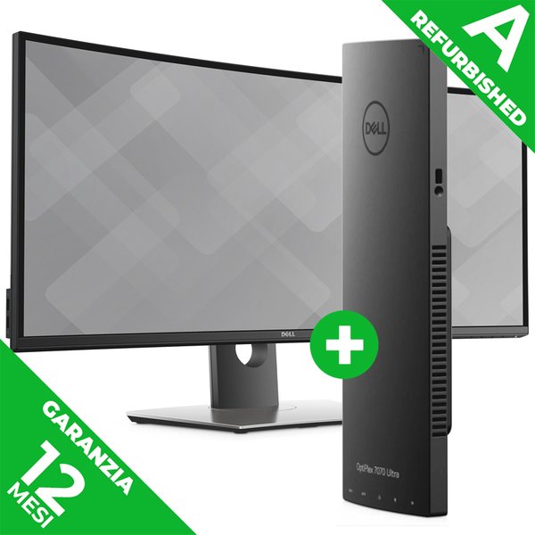 Dell Optiplex 7070 Ultra (Refurbished) - Desktop Mini PC - CPU Intel I7 G8 - RAM 8GB - SSD 256GB - W11P - 1Y + Dell Ultrasharp U3417W Monitor 34 Curvo Wqhd-image