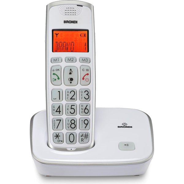 Telefono Cordless Brondi Bravo Gold 2 White Bianco-image