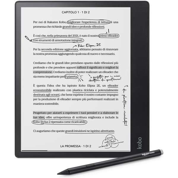 Kobo Ebook-Reader Ebookreader Elipsa 2E 32GB Bundle Incl Stylus (N605-KU-BK-K-BU) (N605KUBKKBU)-image