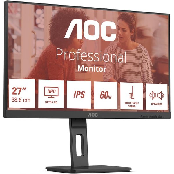 AOC E3 U27E3UF Monitor PC 68,6 Cm (27") 3840 X 2160 Pixel 4K Ultra HD LED Nero-image
