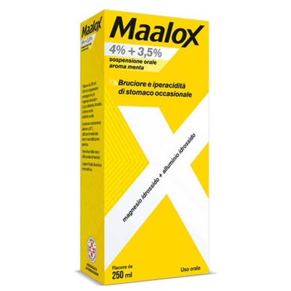 Maalox 400+400 Sospensione Orale, Contro Acidità Di Stomaco Occasionale, 250 Ml-image