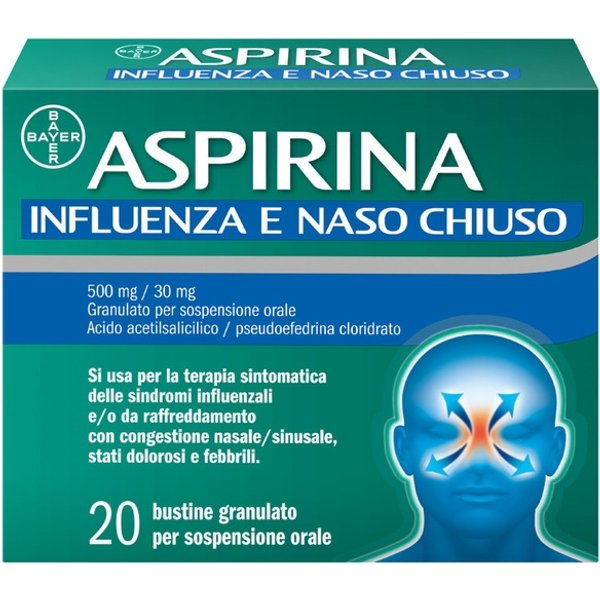 Aspirina Influenza E Naso Chiuso Antidolorifico 20 Bustine-image