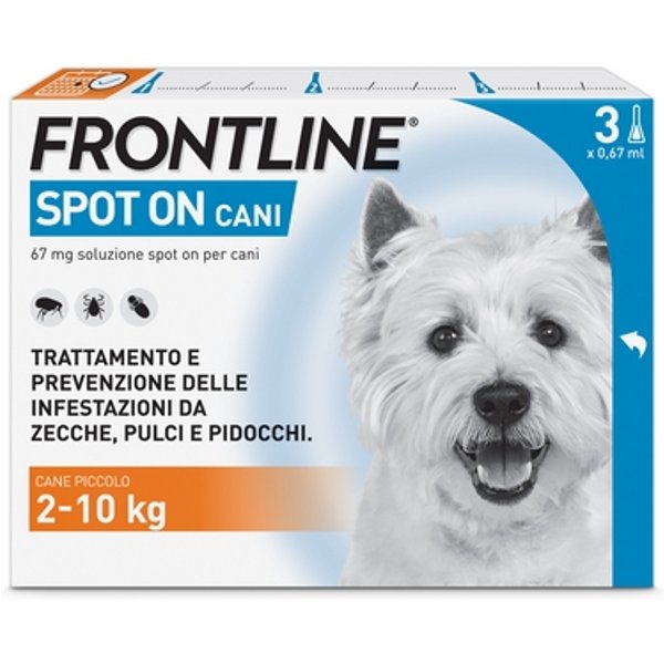 Frontline Spot On Cani X3 Pipette, Antiparassitario Per Cani E Cuccioli (2-10Kg)-image