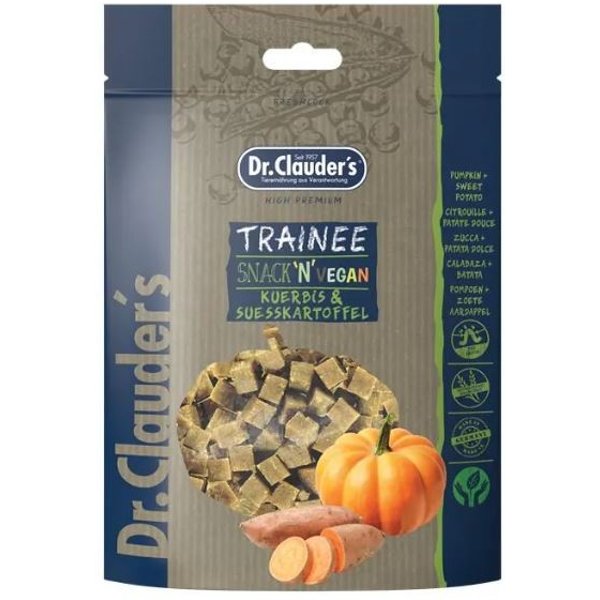 Dr. Clauder's Cane/Gatto Snack Trainee Vegan Cubetti Zucca & Patate Dolci 80 Gr-image