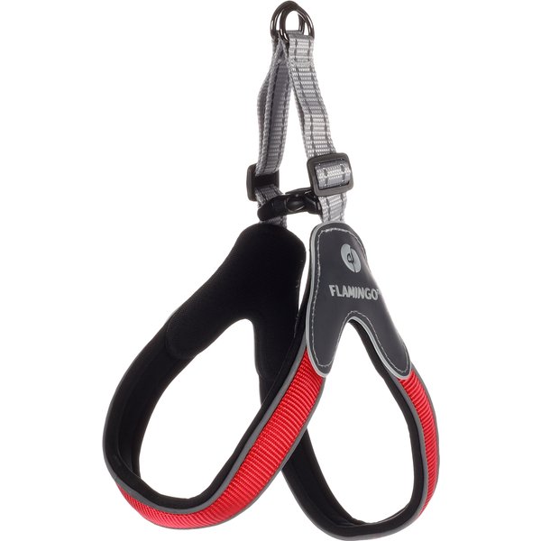 Flamingo Cane Pettorina In Nylon "Easy Hilka" 20 Mm X 30-40 Cm Rosso/Nero-image