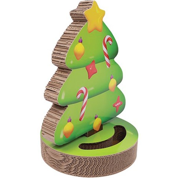 M-PETS Xmas Gatto Tiragraffi In Cartone "Albero Di Natale" 42X32X5 Cm-image