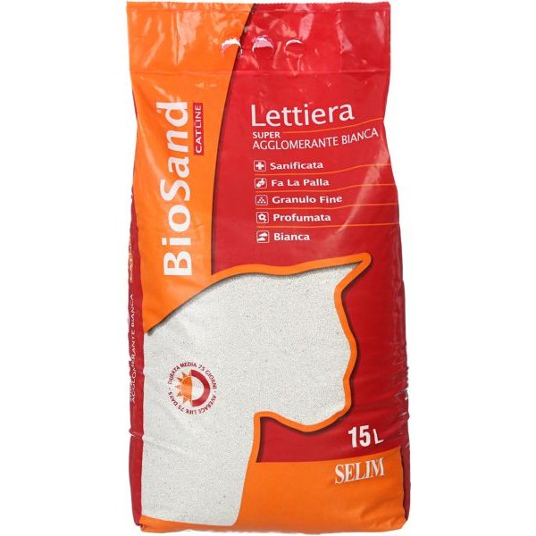 Lettiera Biosand Super Agglomerante Bianca 15 LT-image