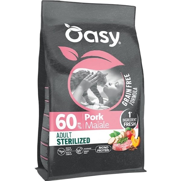Oasy Gatto Grain Free Formula Adulto Sterilizzato Maiale 6 KG-image
