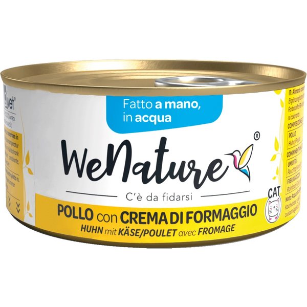 Wenature Gatto Lattina In Acqua Di Cottura Adulto Pollo & Crema Di Formaggio 85 Gr-image