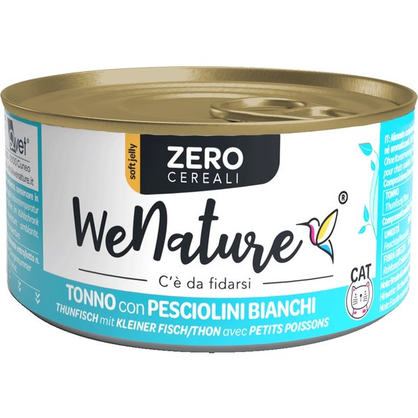 Wenature Gatto Zero Cereali Lattina In Jelly Adulto Tonno & Pesciolini Bianchi 85 Gr-image
