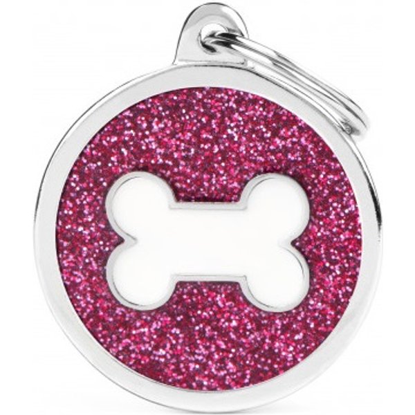 Pink BIG Glit Circle White BON-image