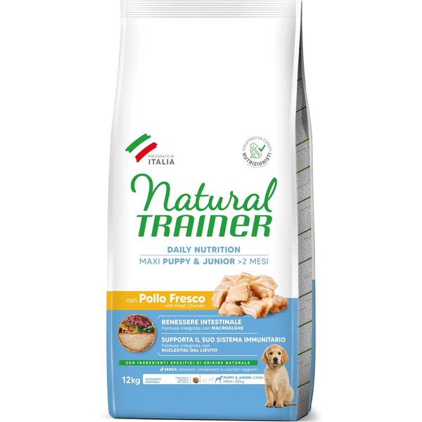 Natural Trainer Cane Daily Nutrition Maxi Puppy&Junior Pollo Fresco 12 KG-image