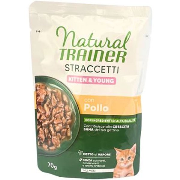 Trainer Gatto Natural Straccetti Kitten & Young Pollo 70 GR-image