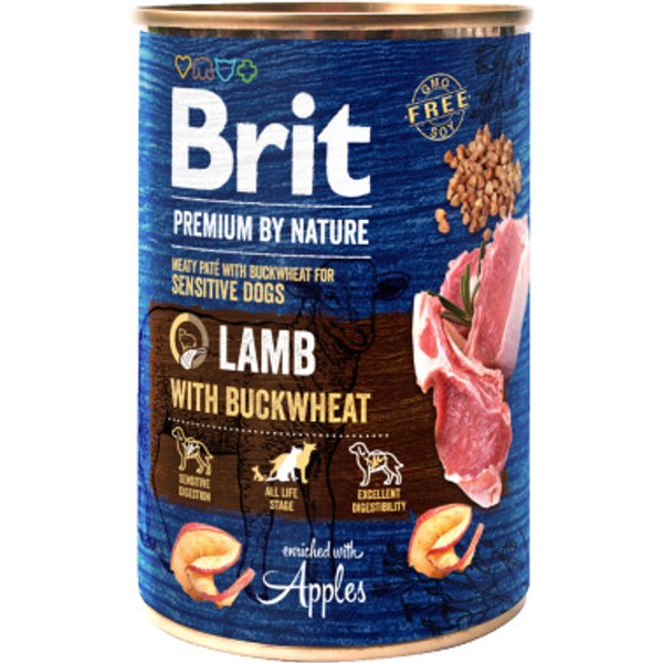 Brit Premium By Nature Cane Lattina Adulto Sensitive Agnello & Grano Saraceno 400 Gr-image
