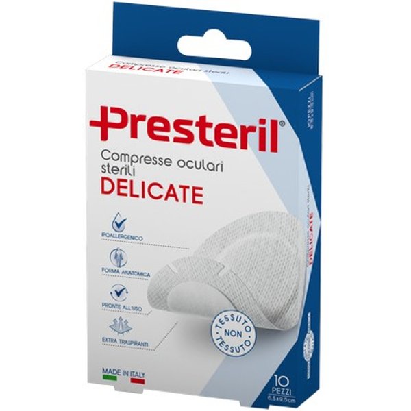 Presteril Compresse Oculari Adesive 6,5X9,5 Cm - 10 Pezzi-image