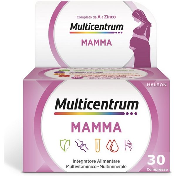 Multicentrum Mamma Integratore Multivitaminico E Multiminerale Con Acido Folico Per La Gravidanza – 30 Compresse-image