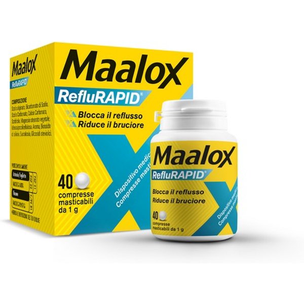 Maalox Reflurapid 40 Compresse Masticabili Reflusso Gastroesofageo Senza Glutine-image
