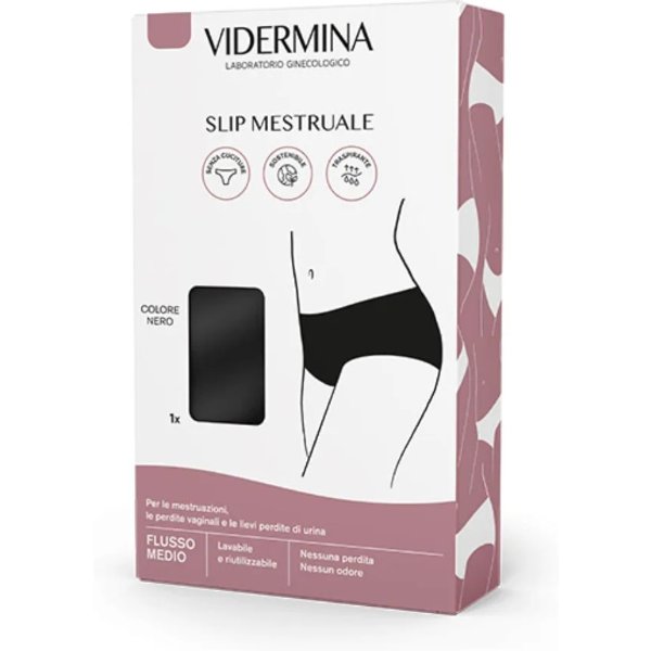 Vidermina - Slip Mestruale Nero Riutilizzabile Taglia S-image