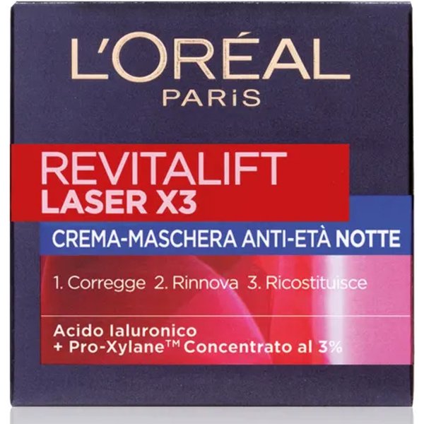 L'oreal Revitalift Laser X3 CREMA-MASCHERA Notte 50ML.RIPARAZIONE Intensa-image