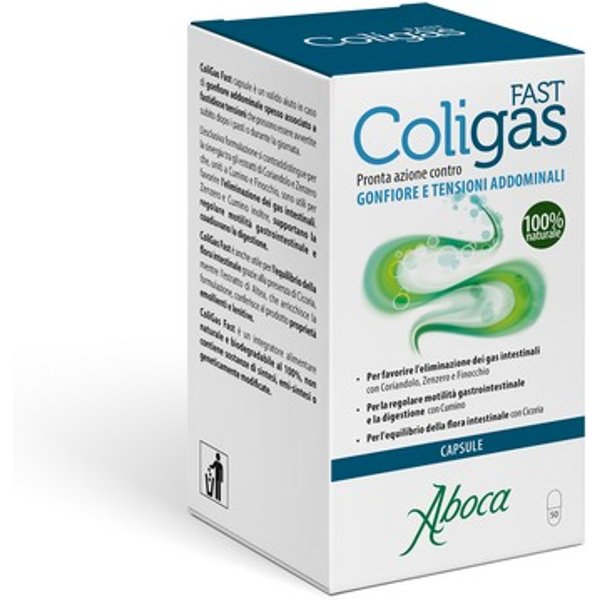Coligas Fast Integratore Alimentare Per Gonfiore E Digestione 50 Capsule-image