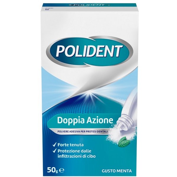 Polident Polvere Adesiva Protesi Dentale Menta 50G-image