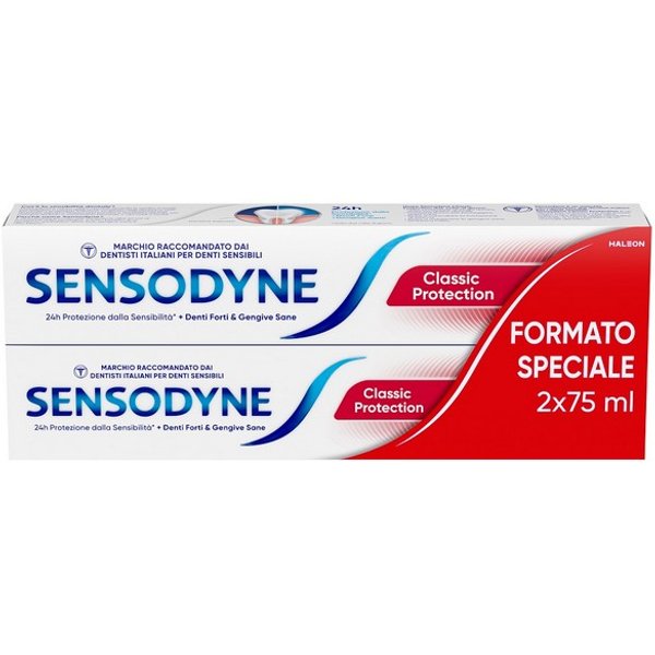 Sensodyne Classic Protection Dentifricio Denti Sensibili Con Fluoro 2X75Ml-image