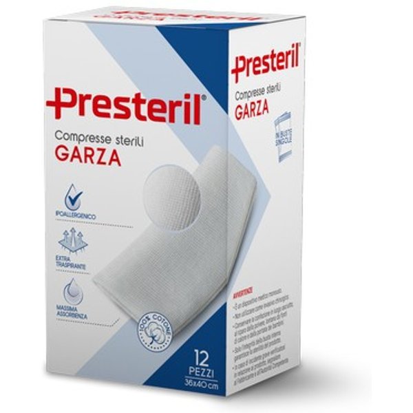 Presteril 12 Compresse Sterili Di Garza 12/8 F.U. 36X40 Cm-image