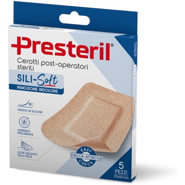 Presteril 5 Cerotti Post Operatori Sili-Soft Skin 10X10 Cm-image