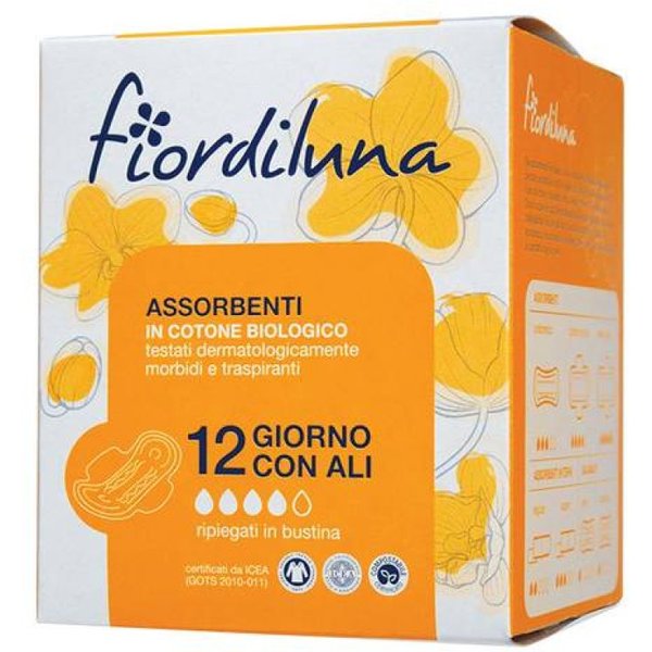 Assorbenti In Cotone Biologico Fiordiluna 12 Pezzi-image