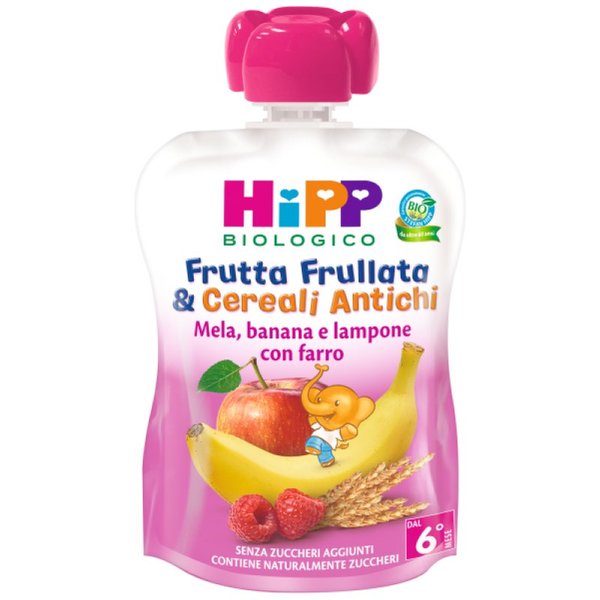 Hipp Frutta Mela Banana Lampone Con Farro Bio 90G-image