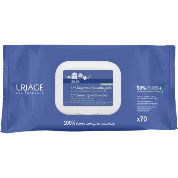 Uriage Bebe Salviette Detergenti All'acqua 70 Pezzi-image