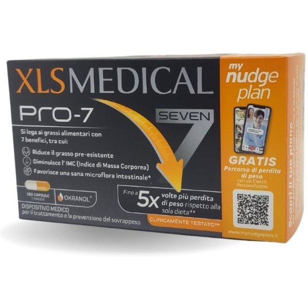 XLS Medical Pro-7 Dispositivo Medico Sovrappeso Con Fibre Vegetali - 180 Capsule-image