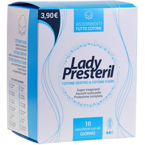 Lady Presteril Cotone 10 Assorbenti Con Ali Giorno-image