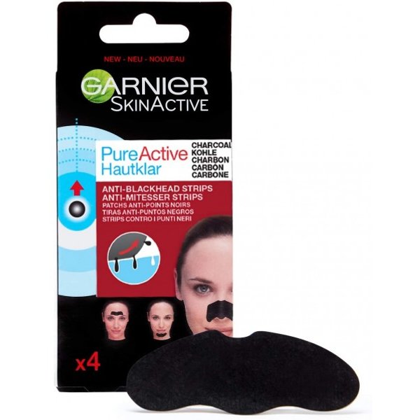 Garnier Skin Active Cerotti Contro Punti Neri Ostinati 4PZ.ARRICCHITA CON Carbone Vegetale-image
