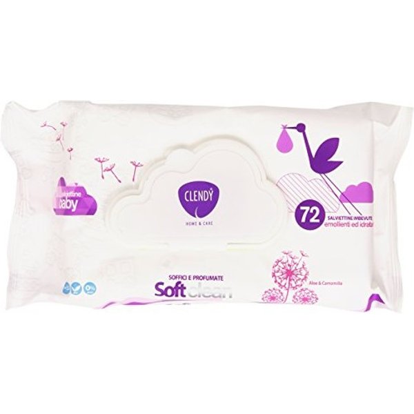 Clendy Baby Salviette Umidificate CON POP-UP PZ.72 Soft Clean Aloe E Camomilla-image