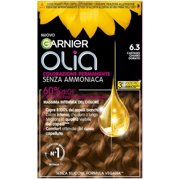 Garnier Olia Colorazione Permanente 6.3 Castano Chiaro Dorato-image