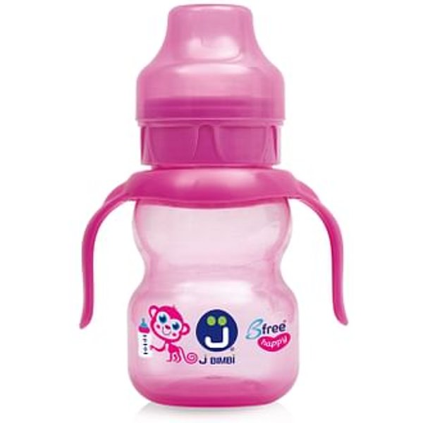 J Bimbi B Free Sippi 1 Rosa 240 Ml Prima Tazza Con Beccuccio In Silicone-image