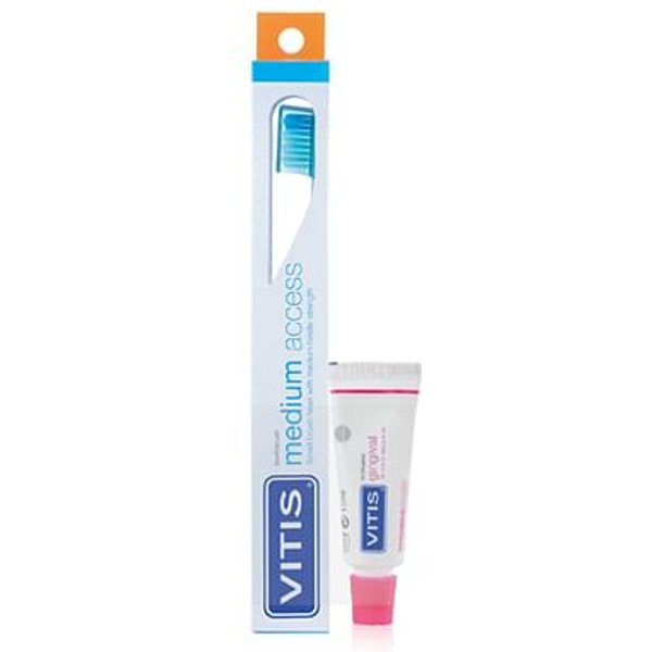 Vitis Spazzolino Medium Access + Vitis Dentrifricio Gingival 15 Ml-image