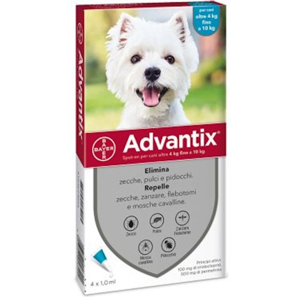 Advantix - Spot On Antiparassitario Per Cani 4-10 Kg Confezione 6 Pipette-image