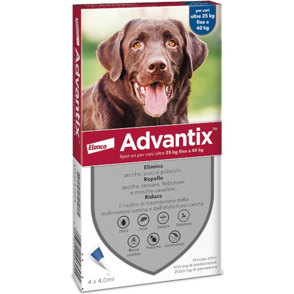 Advantix Spot On Antiparassitario Per Cani 25-40Kg 4 Pipette Da 4Ml-image
