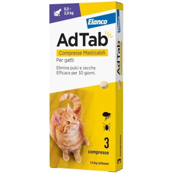 Adtab Per Gatti Da 0,5 A 2Kg 3 Compresse Masticabili 12Mg-image