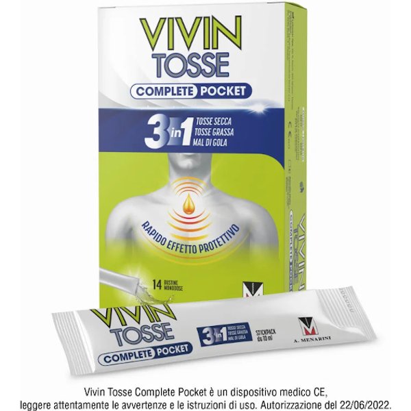 Vivin Tosse Complete Pocket Dispositivo Medico 14 Stick 10Ml Per Tosse Secca Grassa-image