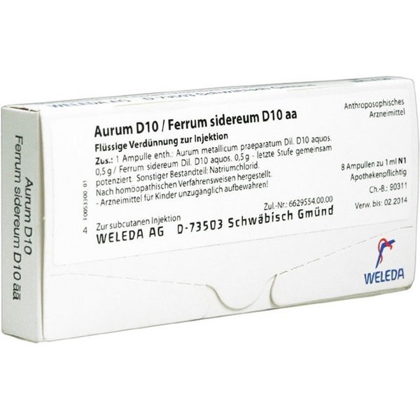 Aurum D10 Ferrum Sidereum D10 8 Fiale Weleda-image