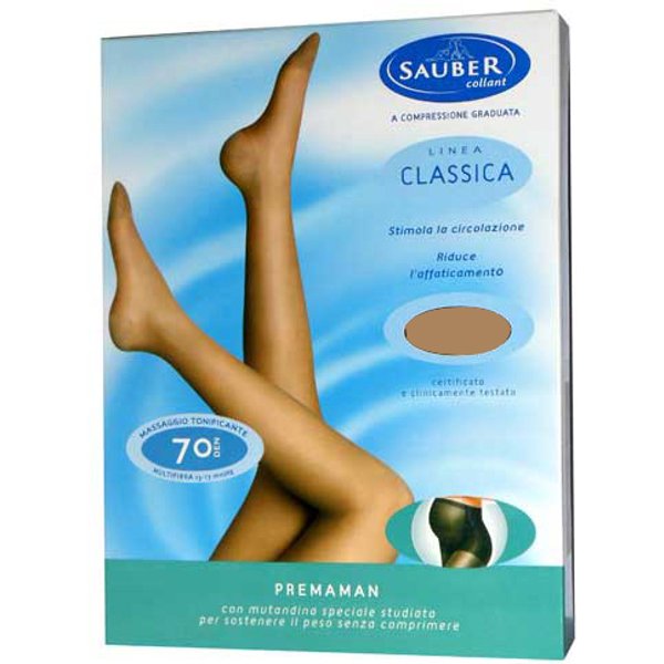 Sauber Collant 70 Denari Premaman Maglia Microrete Neutro Beige 2 Linea Classica-image