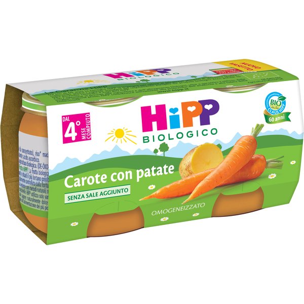 Hipp Omogeneizzato Bio Carote E Patate 4 Mesi 2X80G-image