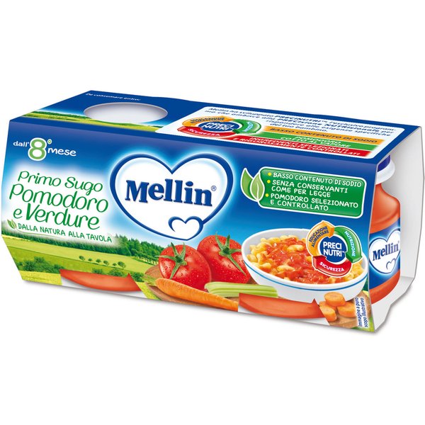 Omogeneizzato Mellin Primo Sugo Pomodoro Verdure 2X80G-image