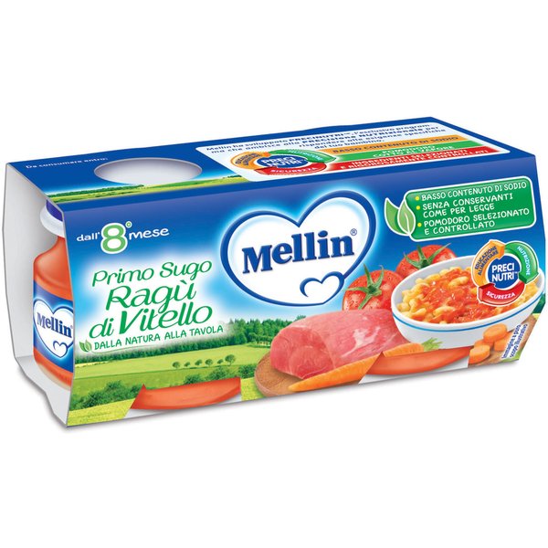 Omogeneizzato Mellin Primo Ragu' Vitello 2X80G-image